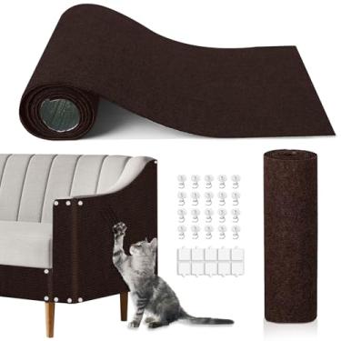 Imagem de Tapete antiarranhão para gatos, 301 x 40 cm, tapete autoadesivo para arranhões, protetor de sofá de garra de gatos, protetor de móveis para gatos, proteção de móveis internos para cadeira, parede e