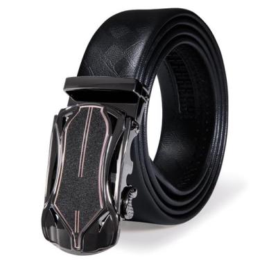 Imagem de Belt Barry.Wang Ratchet Grain Leather Brown com 3,5 cm de largura