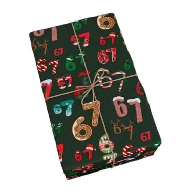 Imagem de Fenteer Papel de embrulho de Natal, papel para embrulhar presentes, materiais tradicionais para embrulhar flores para festas festivas, casamentos de inverno e, Style B