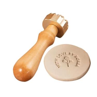 Imagem de Carimbo de argila personalizado, ferramenta de assinatura personalizada para amantes de cerâmica, carimbo de cerâmica de latão com seu design para assinatura de artistas (5 cm)