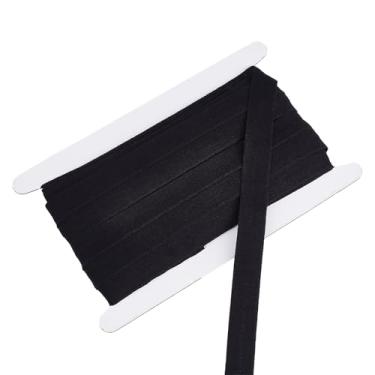 Imagem de letsinstyle Faixa elástica preta dobrável FOE, fitas elásticas de 3/10.2 cm, 20 mm e 10 metros, fita elástica dobrável para amarrar o cabelo, faixa de cabeça, vestido, acabamento de costura DIY