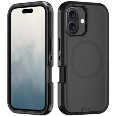 Imagem de Asuwish Capa de celular para iPhone 17 de 6,3 polegadas com protetor de tela de vidro temperado, capa magnética híbrida à prova de choque, à prova de quedas, acessórios resistentes i Phone17 i17 17