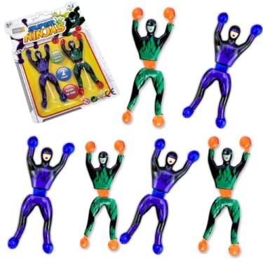 Imagem de Kit 6 Ninja Que Gruda Na Parede De Brinquedo Infantil