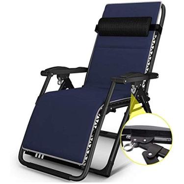 Imagem de Espreguiçadeira de jardim, cadeira dobrável reclinável para jardim, espreguiçadeira, gravidade zero, praia, pátio, acampamento, cadeira portátil e almofadas com suporte de 200 kg (cor, listras pretas