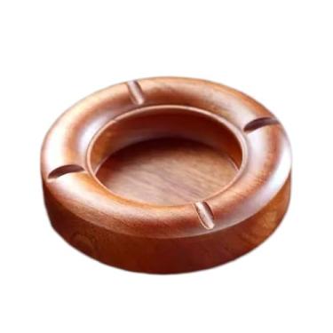 Imagem de Cinzeiro retrô ébano madeira maciça com capa cinzeiro personalidade moderna decoração criativa ornamentos presente para idosos ou pais