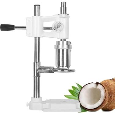 Imagem de FYLFANYAN Abridor de coco ajustável aço inoxidável vertical abridor de coco ferramenta manual de abertura de coco abridor de frutas abridor de mão furador