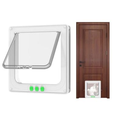 Imagem de Porta para gatos, porta de acrílico grande para cães | Portão transparente para animais de estimação, ambientes internos, externos, filhotes, janela, casa, família, apartamento, acesso