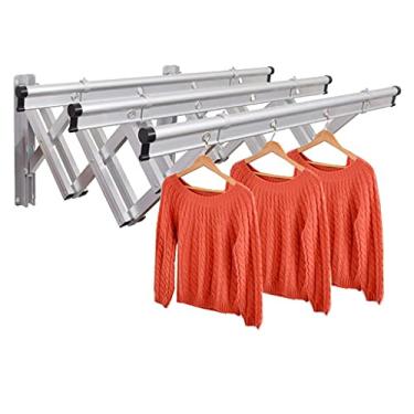 Imagem de Estantes de secagem de roupas, rack de secagem de parede para arejador, arejador de roupas extensível dobrável, varal de lavagem de secador, varal de lavanderia, toalheiro para banheiro, varanda