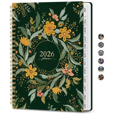 Imagem de Agenda 2026, agenda semanal e mensal para mulheres, janeiro de 2026 a dezembro de 2026 bonita agenda com abas mensais, bolso interno, encadernação em espiral, perfeita para escritório, casa, escola