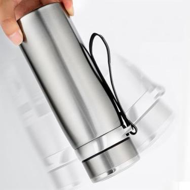 Imagem de Garrafinha Térmica Aço Inox 800ml Água Gelada Quente C/Vedação Academia Trilha Cor:Prateado(STO2113PTA)