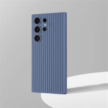 Imagem de Capa de luxo em policarbonato rígido fosco com padrão ondulado para Samsung Galaxy S23 S24 Ultra Plus com carregamento sem fio magnético, cinza, para Samsung S23 Plus