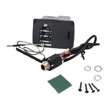 Imagem de oshhni Captador piezoelétrico para ukulele com pré-amplificador, profissional de afinador e pré-amplificador para captador de ukulele, peças de