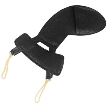 Imagem de Parliky Almofada de couro texturizado 2 em 1 para violino e almofada de queixo para violino de 1/8 a 1/16, suporte de pescoço confortável para iniciantes e profissionais