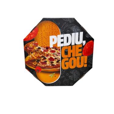 Imagem de Caixa de Pizza 35cm 25 Unidades Padrão Fotográfica Fundo Branco Reforçado Ideal para Delivery e Eventos