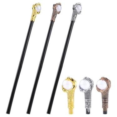 Imagem de arricraft 3 peças de bengala de caminhada de Halloween, garra fantasma de 3 cores com bola de plástico, varinhas mágicas de feiticeiro, acessórios de cetro para cosplay, decorações de festa