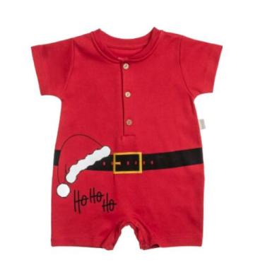 Imagem de Macacão Curto Vermelho para Bebê Menino - Anjos Baby 233101, Vermelho,