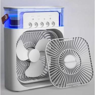Imagem de Mini Ar Condicionado Climatizador Umidificador Ventilador Portátil USB Led Quarto Sala Escritório Mesa Reservatório