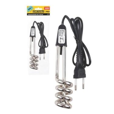 Imagem de Ebulidor Elétrico Ferve Água Rápido, 500W, 127V, Plástico e Ferro, 16x4cm, 128g, Desligamento Automático