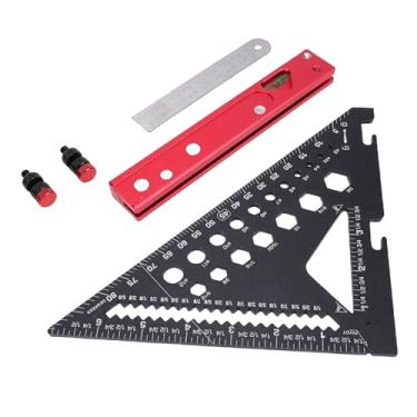 Imagem de MAVIS LAVEN Esquadro de Carpinteiro para Telhado, Ângulos de 45° e 90° Com Escala de Marcação 3D para Construção e Carpintaria Em Madeira, Leve Em Liga de Alumínio e Pegada Ergonômica