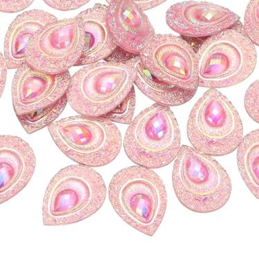 Imagem de PATIKIL Strass olho de cavalo, 18 x 25 mm, 30 peças de gota de lágrima costurados em strass olho de pavão flatback água resina pedras para decoração faça você mesmo artesanato roupas sapatos bolsas
