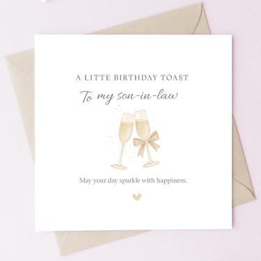 Imagem de TEEMI - Coleção de cartões de aniversário Little Birthday Toast - Dobrado 300GSM Premium com envelope, design champanhe - Escolha o destinatário (para celebrar você)