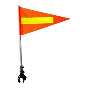 Imagem de Aymzbd Conjunto de Mastro Telescópico para Carrinho de Golfe, Universal para Uso Externo, com Faixas Refletoras para Veículos Elétricos, Bicicletas, Motocicl, Tampo Redondo 22x43cm