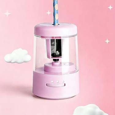 Imagem de Apontador de lápis elétrico, apontador de lápis portátil pequeno alimentado por bateria para crianças, afiação rápida, adequado para nº 2/colorido (6-8 mm), escola/sala de aula/escritório/casa