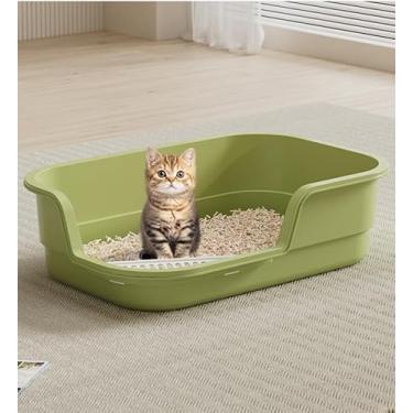 Imagem de Caixa de Areia para Gato Jumbo Estilo Aberto Fechada com Borda Elevada Anti- Espalhamento Gatos Grandes Ambiente Espaçoso e Confortável Minimiza Odors Non- Fácil Limpar Tamanho Generoso Ventilação Ade