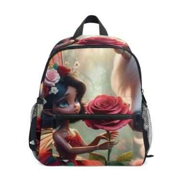 Imagem de GAIGEO Cute Fairy Unicorn Mini Toddler Backpack, 10x4x12 In, Preschool Backpack for Girls Includes Water Bottle Pockets, Whistle Clip for Safety