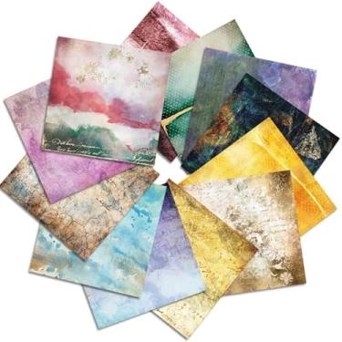 Imagem de Bloco de papel This is us Crapbook 15 x 15 cm com padrão sortido de decoupage, papel de cartolina de um lado, vintage, scrapbook, faça você mesmo, suprimentos para fazer cartões decorativos, 24 peças