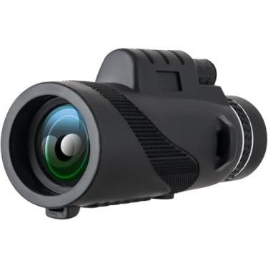 Imagem de Telescópio monocular com luzes, monóculos HD, 80 x 100 para adultos, monóculo de alta potência para caça com suporte para smartphone e tripé, telescópio portátil adequado para observação de pássaros e