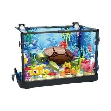 Imagem de Conjunto De Blocos De Montar Aquário Infantil Com Luz, Água-Viva, Tart