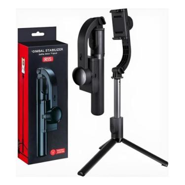 Imagem de Estabilizador Gimbal Para Celular Com Controle R-15 Tripé Integrado, R