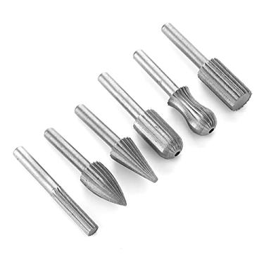 Imagem de Acouto Conjunto de Rebarbas de Carboneto de Tungstênio 6 Peças de Rebarbas de Carboneto de Tungstênio Arquivo de Madeira Broca de Moagem de Gravura Em Metal Haste de 6 Mm Conjunto de de Duplo