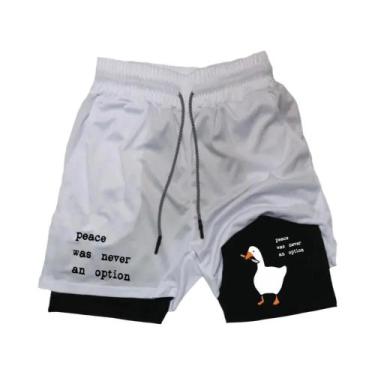 Imagem de Bermuda Masculina De Secagem Rápida Com Estampa De Pato Em Cartoon, Ca