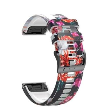 Imagem de ZEDEVB Pulseira de silicone esportiva para Garmin Fenix 7 7X 5 5X 6 6X Pro 935 945 26 mm para relógio inteligente Garmin Fenix 7 7X 5 5X 6 Pro (C, para Fenix 6 6 Pro)