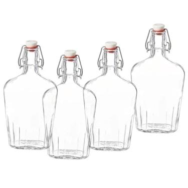 Imagem de Bormioli Rocco Cantil de bolso de vidro Fiaschetta de 250 ml, conjunto de 4