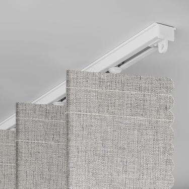 Imagem de Jilron Cortina de porta sanfonada, suporte de trilho de cortina adesiva, 100% blackout para portas sanfonadas, divisória de quarto, porta temporária, portas de armário, cinza 109 cm L × 192 cm C, 1