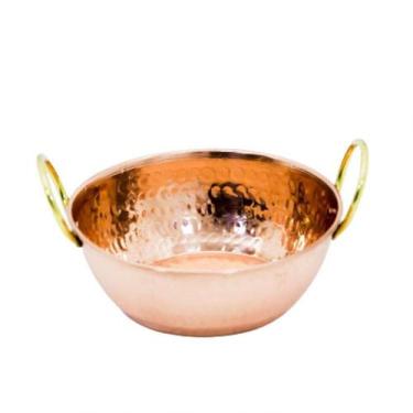 Imagem de Tachinho Mini De Cobre Puro Servir E Decorar Com Alças 9Cm - METAL ART