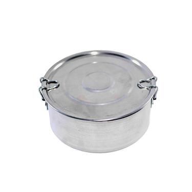 Imagem de Marmita Operaria Em Alumínio Polido Redonda Tampa Trava 16cm