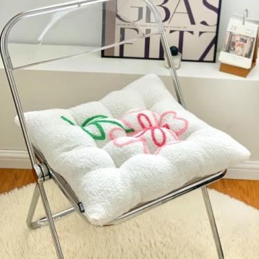 Imagem de Almofadas de pelúcia macias para cadeiras, almofada quadrada para assento de cadeira de chão, almofada antiderrapante para cadeiras de sala de jantar e cozinha internas.