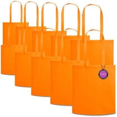 Imagem de Kit 10x Sacolas Ecobag em TNT Premium 37x41cm Termo Selado Malta TopGet-Unissex