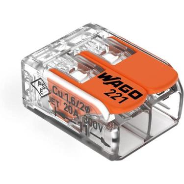 Imagem de Kit 3 Conector Wago Emenda 2 Fios Mod. 221-412