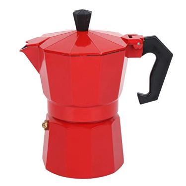 Imagem de Máquina de café de alumínio com capacidade de 6 xícaras de 300 ml Acessórios para panela Moka Cafeteira Espresso Estilo Italiano Cafeteira Espresso Cafeteira Moka Italiana para Uso Doméstico no Escritório (vermelho)