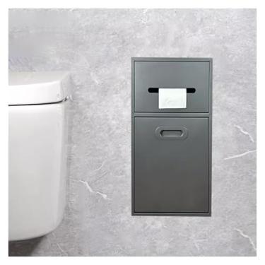 Imagem de Nicho de chuveiro de aço inoxidável, suporte de papel higiênico embutido, suporte de armazenamento de parede para banheiro, cozinha e sala de estar, cinza 50 x 20 x 14 cm - Design durável e elegante