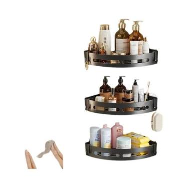 Imagem de Suporte Adesivo Para Banheiro, Prateleira De Canto Sem Furos Para Sham