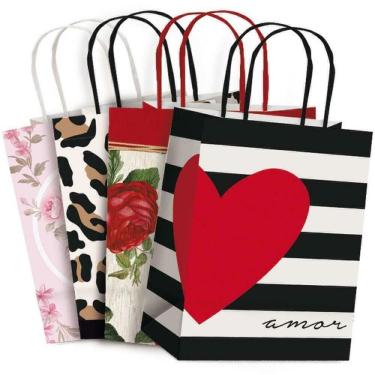 Imagem de Sacola Para Presente Decorada Feminina 26X19,5X9,5Cm