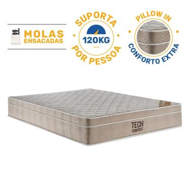 Imagem de Colchão de Molas Ensacadas Pillow In TechComfort Queen 158cm