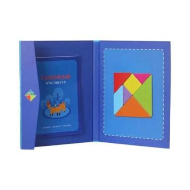 Imagem de Quebra-Cabeça Magnético 3D Montessori, Tabuleiro Tangram Para Crianças