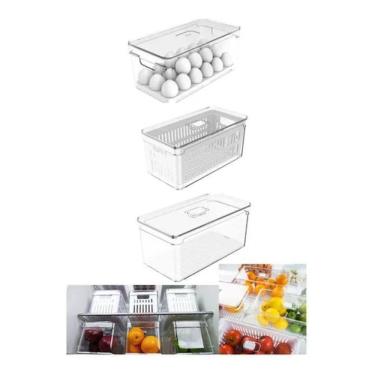 Imagem de 2 Organizadores De Geladeira Porta Ovos E Porta Legumes 5L